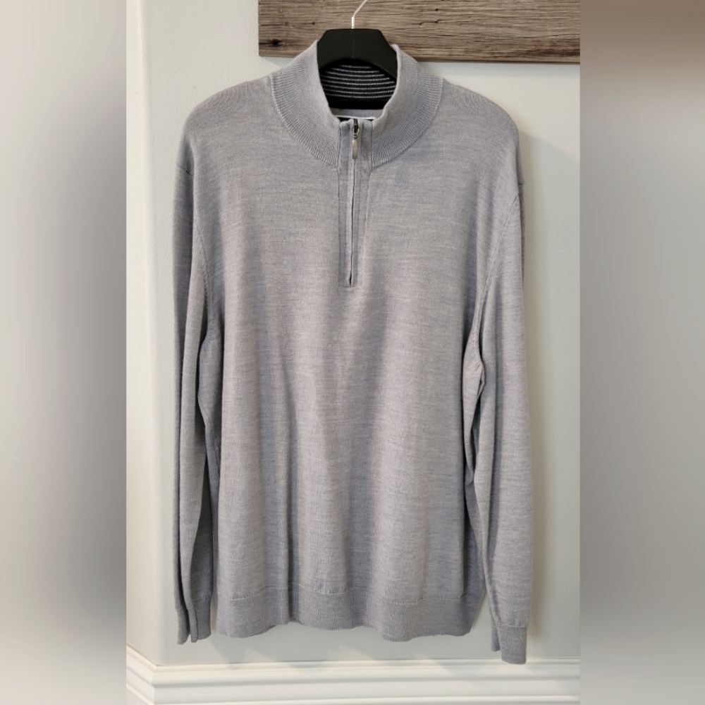 New Club Room Men's Gray Merino Wool Sweater Size XXL 2XL